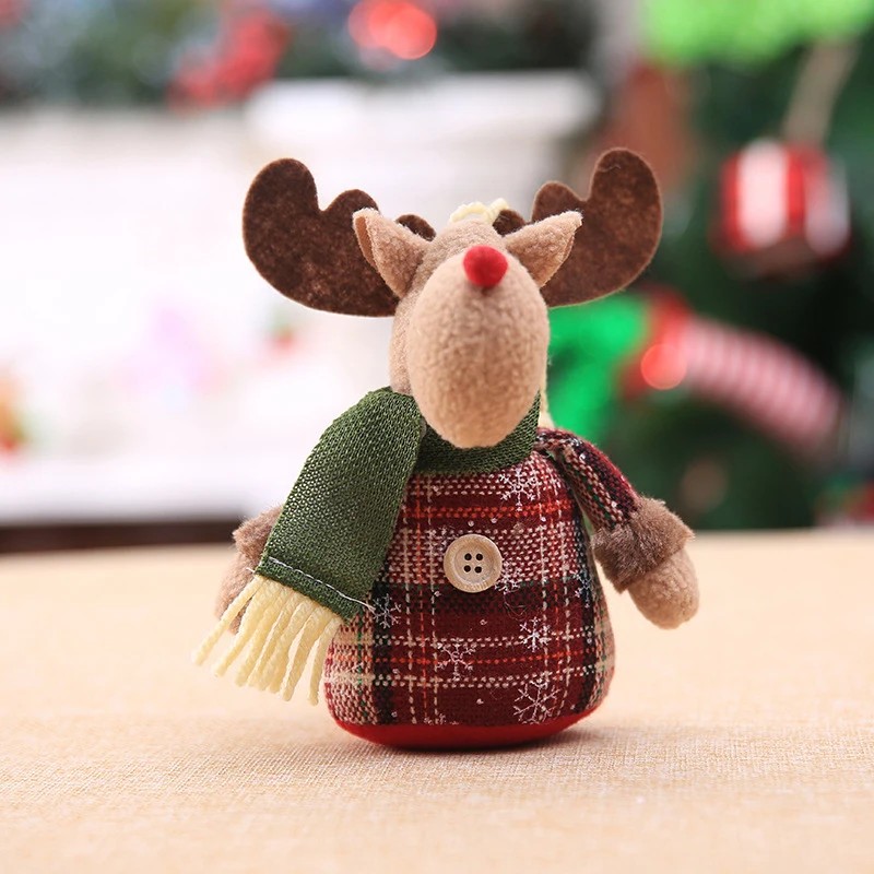 1pc Cartoon Checked Fabric Series Christmas Hanging Doll Toy Home Xmas New Year Table Decor Tree Pendants Ornaments | Дом и сад
