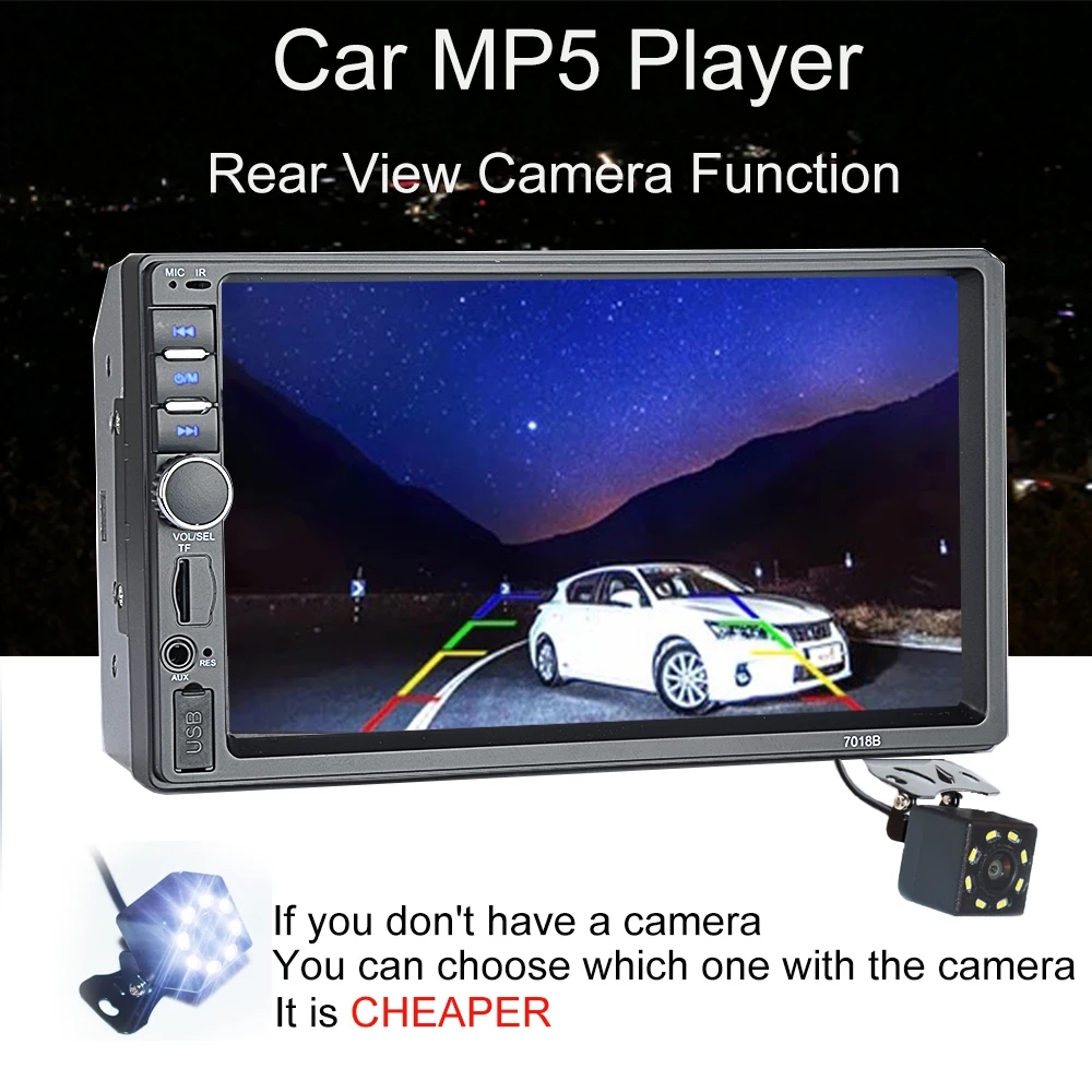 Автомагнитола 2 Din Bluetooth 7-дюймовый сенсорный экран FM-приемник аудио mp5-плеер SD USB с