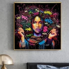 Портрет африканских женщин, картина маслом, абстрактные плакаты и принты на холсте, Настенная картина для гостиной, Современный домашний декор