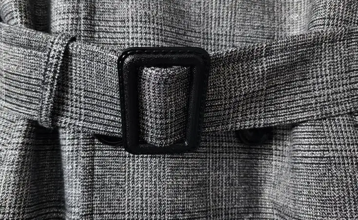 

Business plaid trench coat men's mid-length clothes erkek mont autumn new product lapel double-breasted fashion style