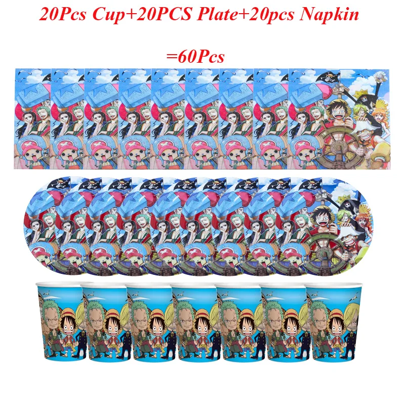 

Hot Sale One Piece 60PCS/lot Family Party Disposable Tableware One Piece Birthday Party Baby Boy Shower Cup Plate Napkin Supply