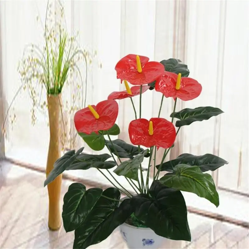 

Artificial Flower Fake Anthurium Bouquet Wedding Arrangement Decoration Christmas E1W1