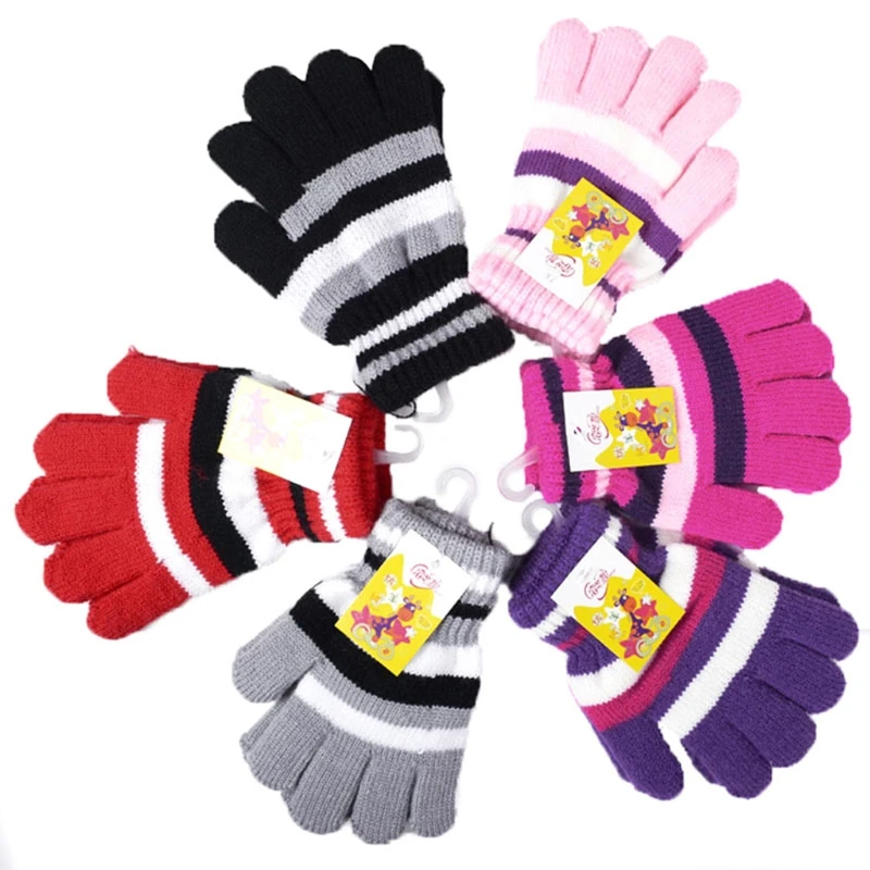 

Children Girls Boys Kids Magic Stretchy Mittens Knitted Gloves Winter Warmer
