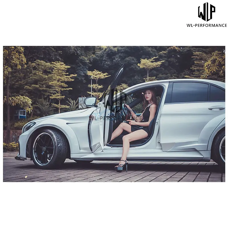 W205 CF/ПУ Неокрашенный материал передний и задний бампер боковые крылья юбки