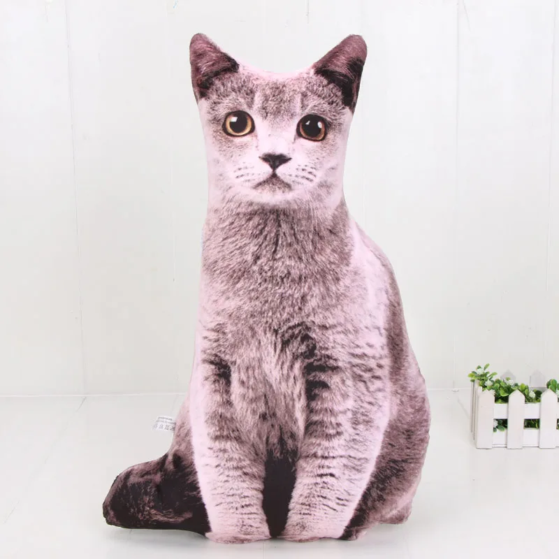 Имитация кошки плюшевые подушки мягкие набивные животные милая подушка в виде