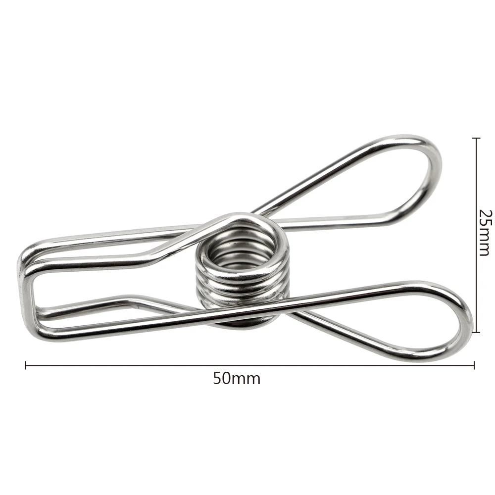 

Clothing Clamps Multi-function 20 Pcs Clothes Pins Photo Hanging Clips Stainless Steel Clothes Pegs Fixed Clip Sealing Clip