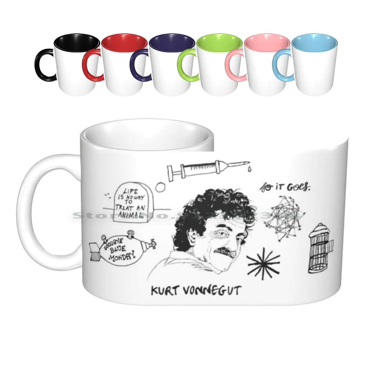 

Керамические кружки Ode To Vonnegut, кофейные чашки, кружка для молочного чая, Курт Воннегут, научная фантастика, бойник с пятью кошками, колыбель д...