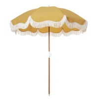 uv resistant canvas beach umbrella tassels tent umbrella