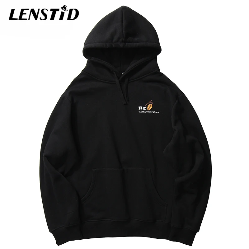 LENSTID мужской хип хоп зимний флисовый пуловер с капюшоном забавный кот кои рыба