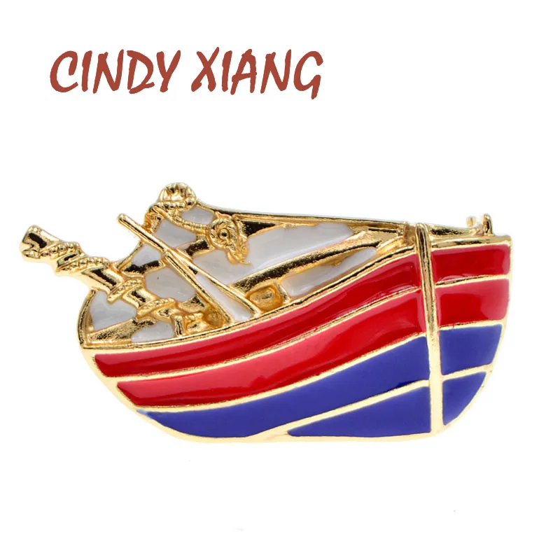 CINDY XIANG эмалированная брошь в виде лодки унисекс булавка для корабля ювелирный