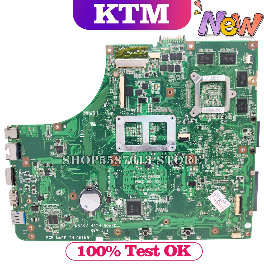 

K53SV Laptop motherboard for ASUS K53SM K53SC K53SJ P53SJ A53SJ original mainboard REV2.1/2.4/3.0/3.1 GT540M
