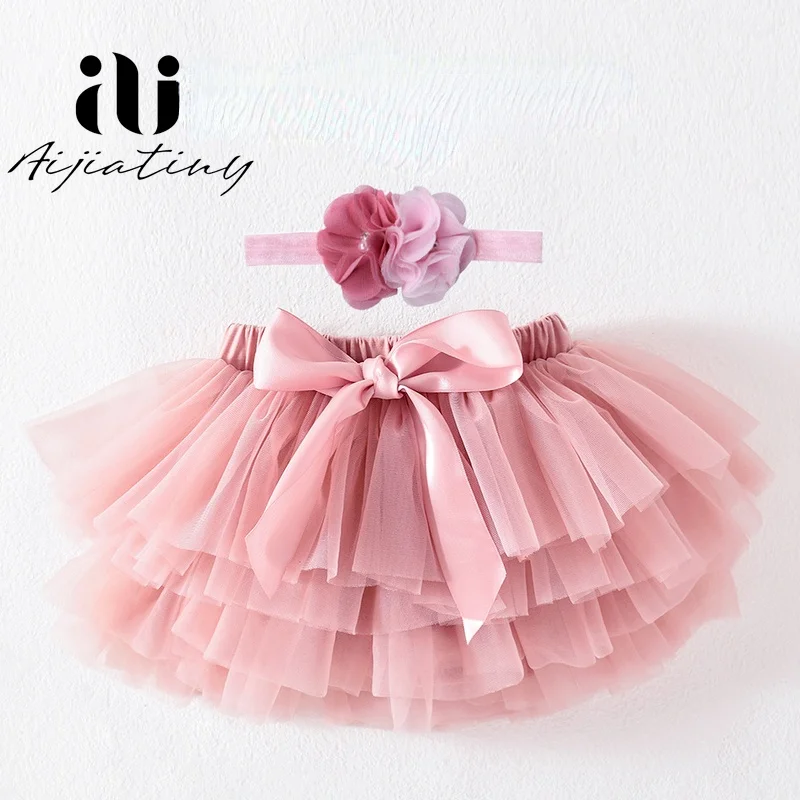 2 шт. тюлевые юбки и повязка на голову для новорожденных |