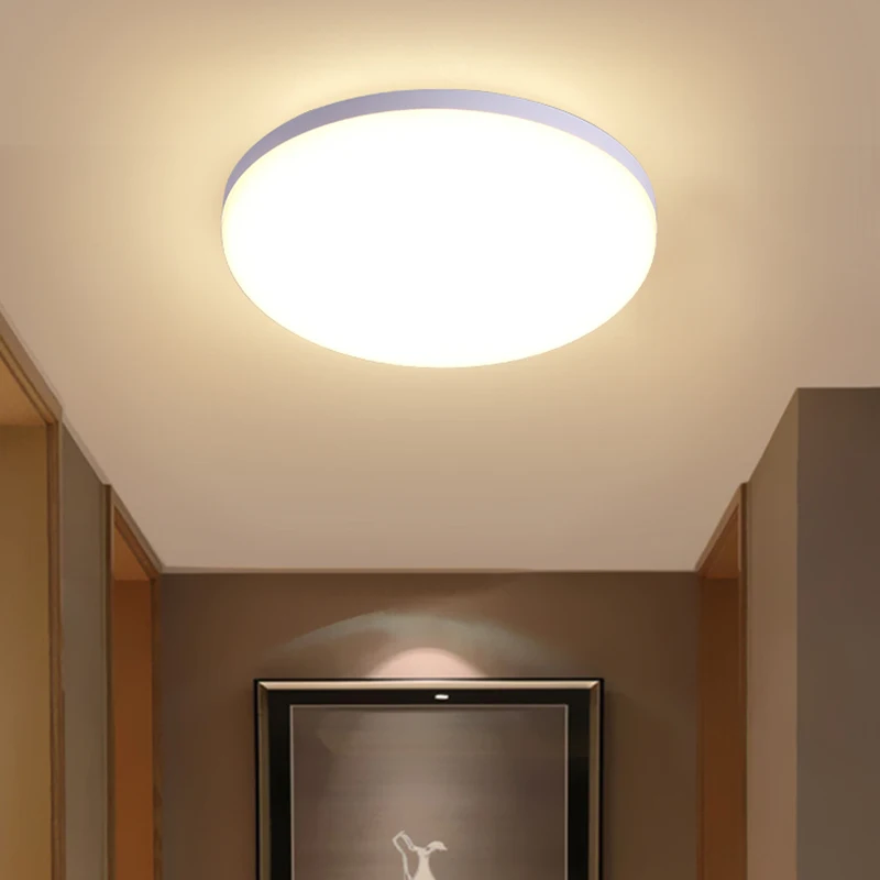 Luz de techo LED redonda para dormitorio, lámpara de techo ultrafina con montaje en superficie, AC85-265V, 6W, 9W, 13W, 18W, 24W, 36W y 48W