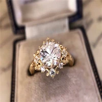fashionable new zircon ring with micro setting round zircon women engagement ring