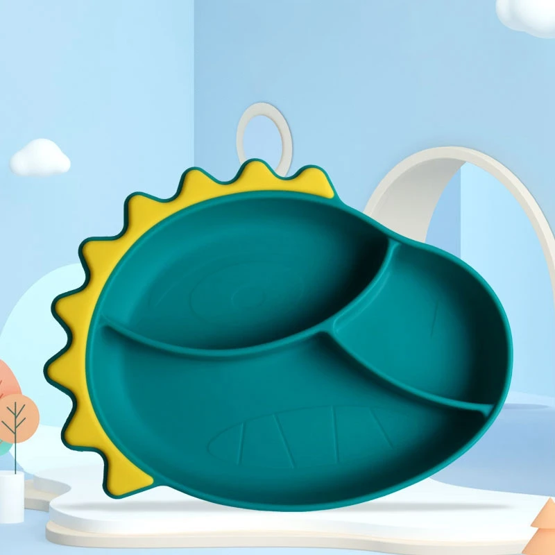 

Kids Baby Silicone Placemat Sucker Slip-resistant Dwaterproof Children Cute Dinosaur Dinner Feeding Dish Tray