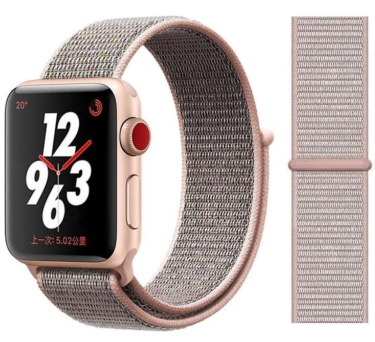 44 pink sand Ремешок для apple watch 5 44 мм 40 мм 42 мм 38 мм iwatch Series 3 2 1 нейлоновый спортивный ремешок для часов Браслет apple watch 5 4 band - Цвет ремешка: 44 pink sand