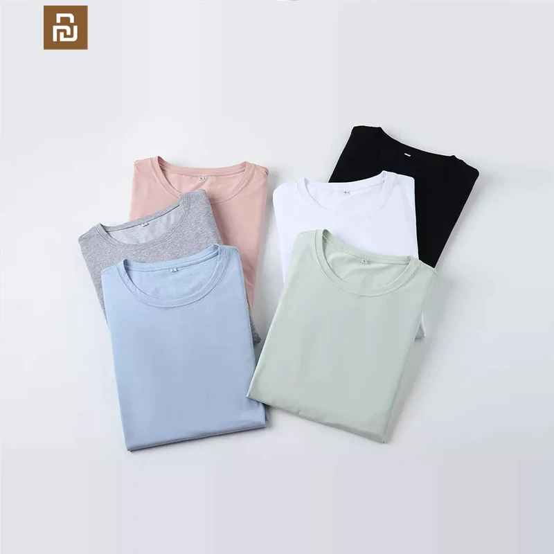 

xiaomi youpin round neck skin-friendly breathable all-match T-shirt summer short-sleeved slim bottoming top