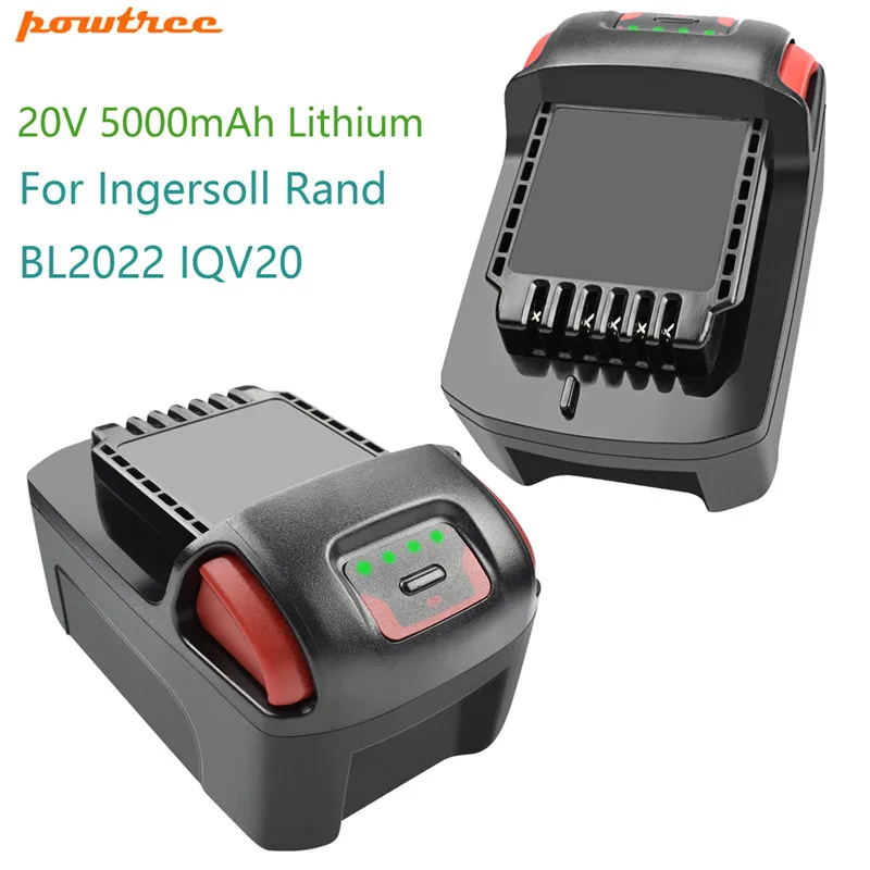 Литиевая сменная батарея Powtree 20 в 5000 мАч для Ingersoll Rand BL2022 IQV20 Series|Перезаряжаемые