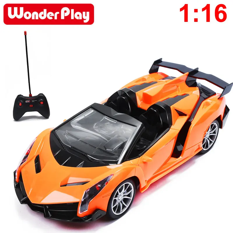 Wonderplay 1/16 Официальный Лицензированный Радиоуправляемый автомобиль для Lamborghini Veneno спортивный гоночный автомобиль Радиоуправляемый автомобиль игрушки из алюминиевого сплава для детей - Цвет: Orange with box