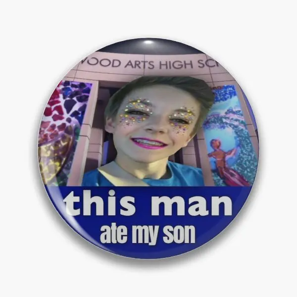 

Weston Koury This Man Ate My Son 1 Soft Button Pin Women Decor Cute Gift Lover Hat Fashion Funny Metal Jewelry Cartoon Creative