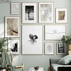 Настенная Абстрактная Картина на холсте, Минималистичная ретро-картина, черно-белая декорация для дома, фоновая картина