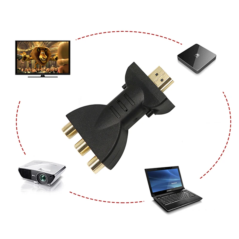 Аудиоадаптер 1080P-AV HDMI-совместим с 3RC разъемом Hdmi-Vga сплиттер цифровой сигнал для 720P