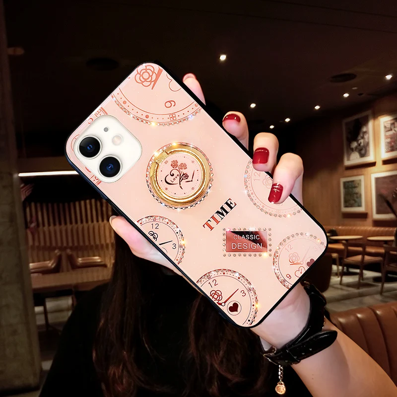 Роскошный блестящий чехол-подставка для iPhone 12 11 Pro X XR XS MAX SE2020 6 7 8 Plus Samsung S 9 10 Note 20