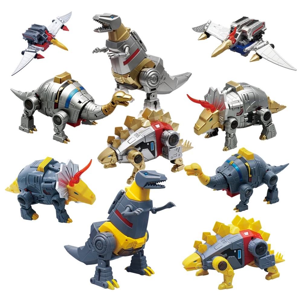 Трансформация планеты динозавра металлическая краска Юрского воина анимация