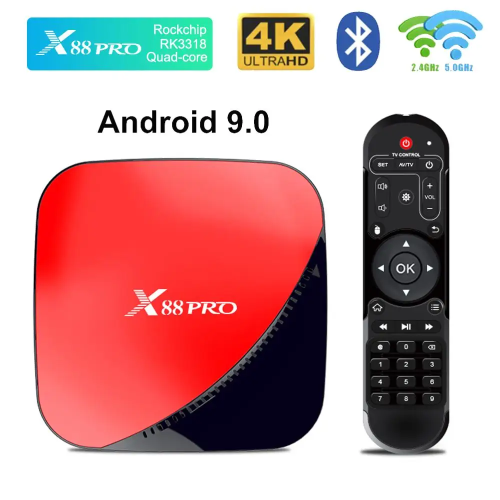 ТВ приставка LEMADO X88PRO Android 9 0 телеприставка Rockchip RK3318 4 Гб RAM 64 ROM 4K Google Player Store Smart TV