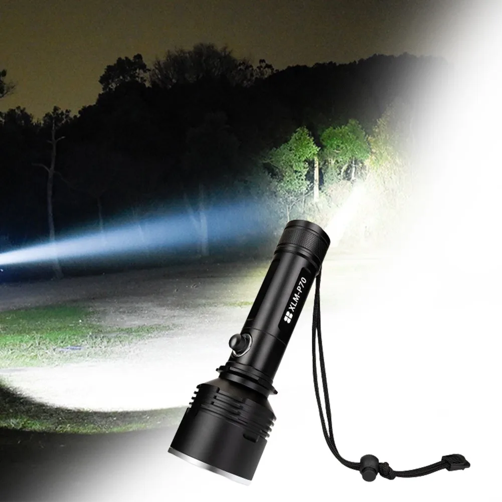 

Professional Diving Flash Light 300M XHP70 Fixed Focus Strong Light Waterproof LED Aluminum Alloy Diving FlashLight 3 Gears
