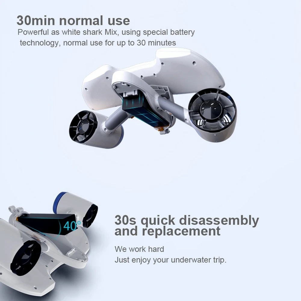 Подводный скутер 520 Вт Электрический 3 скоростной беспилотный робот бустер для