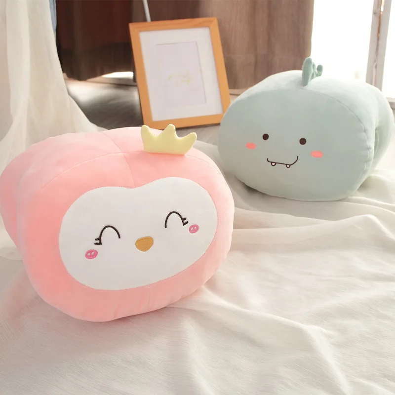 Мягкая хлопковая теплая плюшевая подушка с изображением животных игрушки для