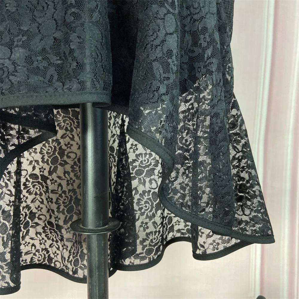 

2020 Autumn Latest Women Solid Lace Skirts Office Lady's High Waist Bodycon Ruffles Elegant Skirt