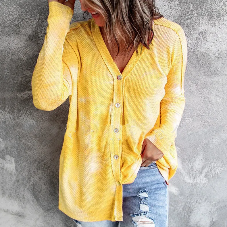 

Кардиган с длинным рукавом, пальто, свободные тонкие топы с V-образным вырезом, свитер, осеннее пальто, Женский вязаный кардиган, модный свит...