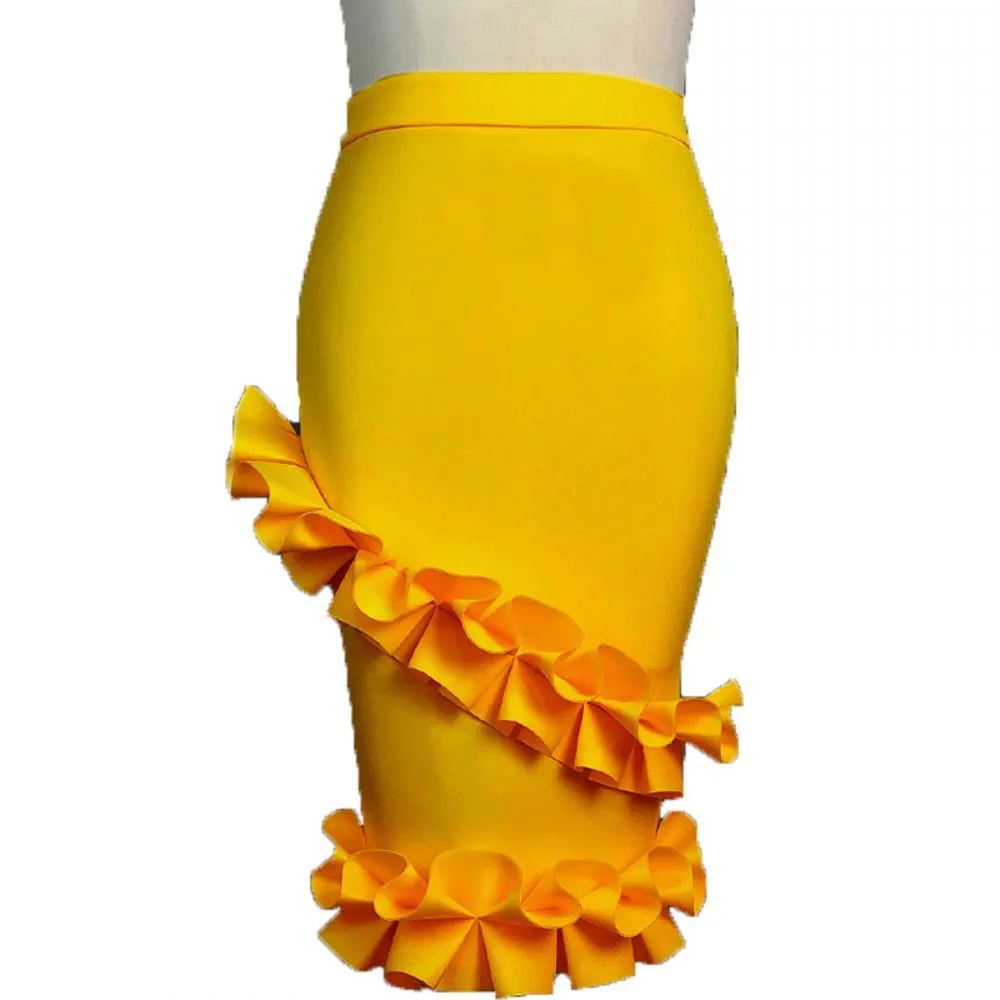 

Women's Versatile Casual Skirt High Waist Slim Sexy Slit Skirt Pure Color Fashion Flounces Slim Hips MIDI Skirt Summer 2021 New