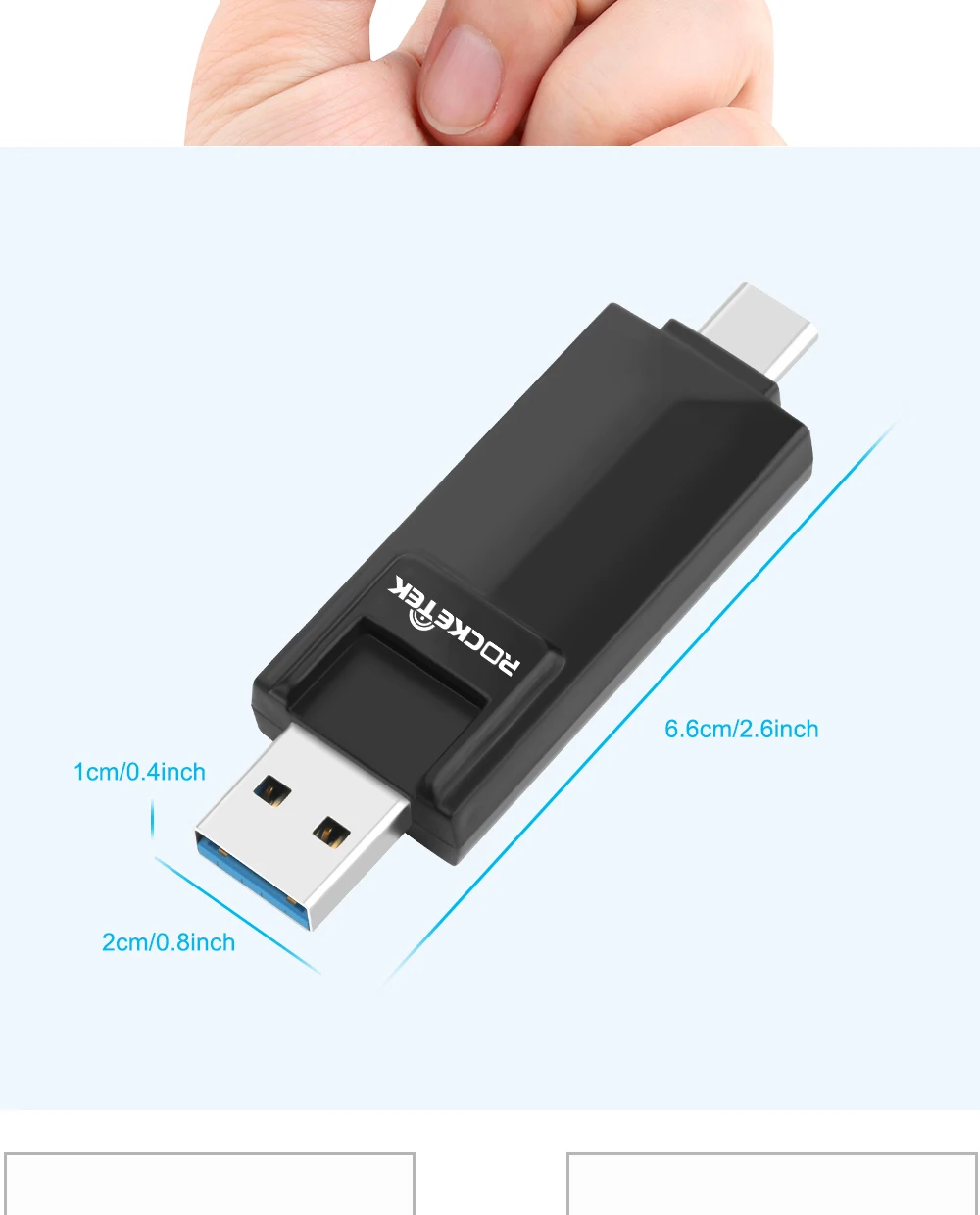 Rocketek type-c usb 3,0 otg phone type c multi 2 в 1 устройство для чтения карт памяти 5 Гбит/с адаптер для SD/TF micro SD Компьютерные аксессуары