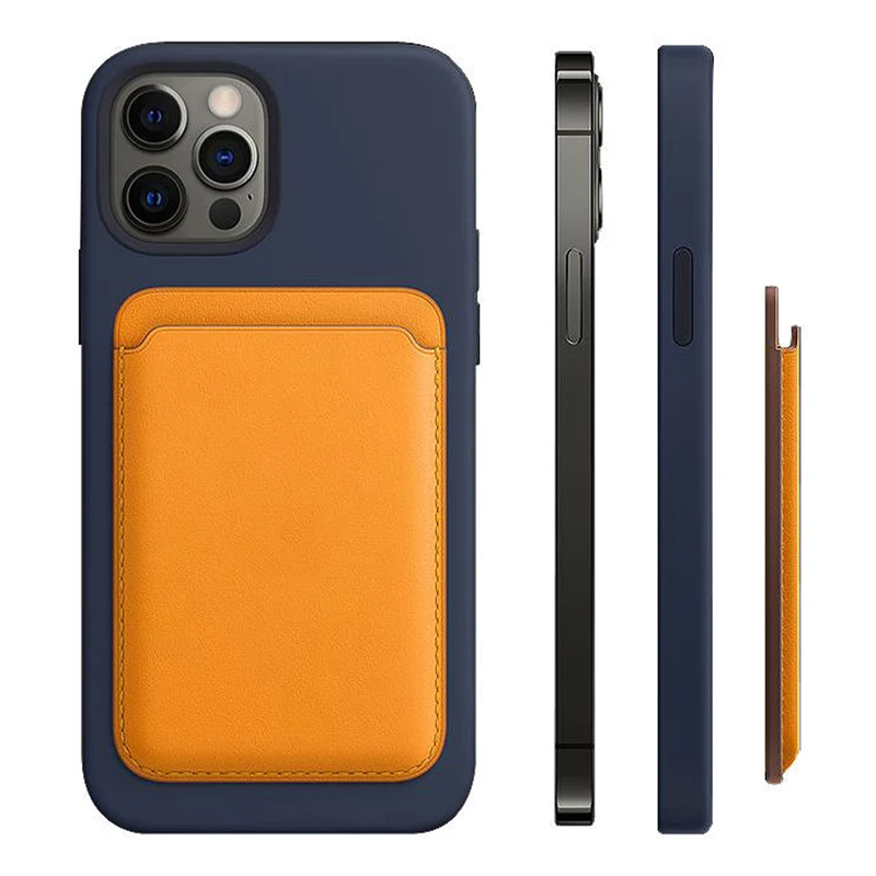 Кожаный кошелек с отделением для карт магнитный чехол iPhone 13 12 Mini Pro Max Mag