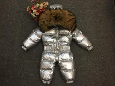 Комбинезон для новорожденных, зимний детский комбинезон для младенцев, зимняя одежда, детский зимний комбинезон, пальто на утином пуху, хлопковая детская одежда, новогодний костюм - Цвет: new silver c