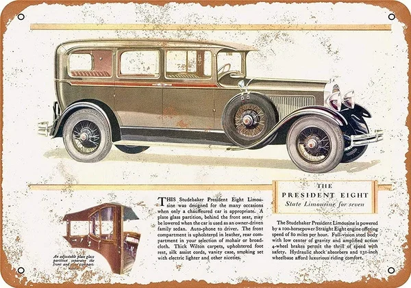 

Жестяная Вывеска «лимузин» студебейер, художественное настенное украшение, винтажная алюминиевая металлическая вывеска в стиле ретро, жел...