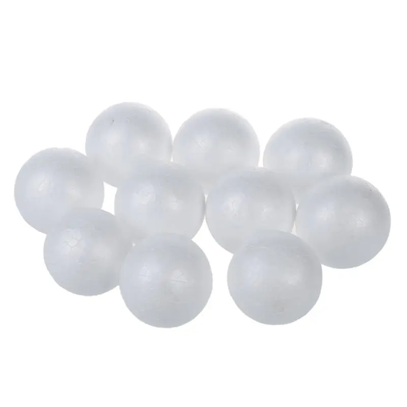 

10 x 7cm Polystyrene Ball Sphere Ornament Decoration White-ABUX