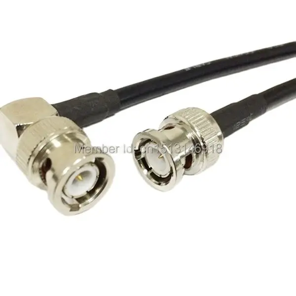 

New BNC Male Straight Switch BNC Male Right Angle Connector RG58 Coaxial Cable Wholesale Fast Ship 50CM 20" Adapter