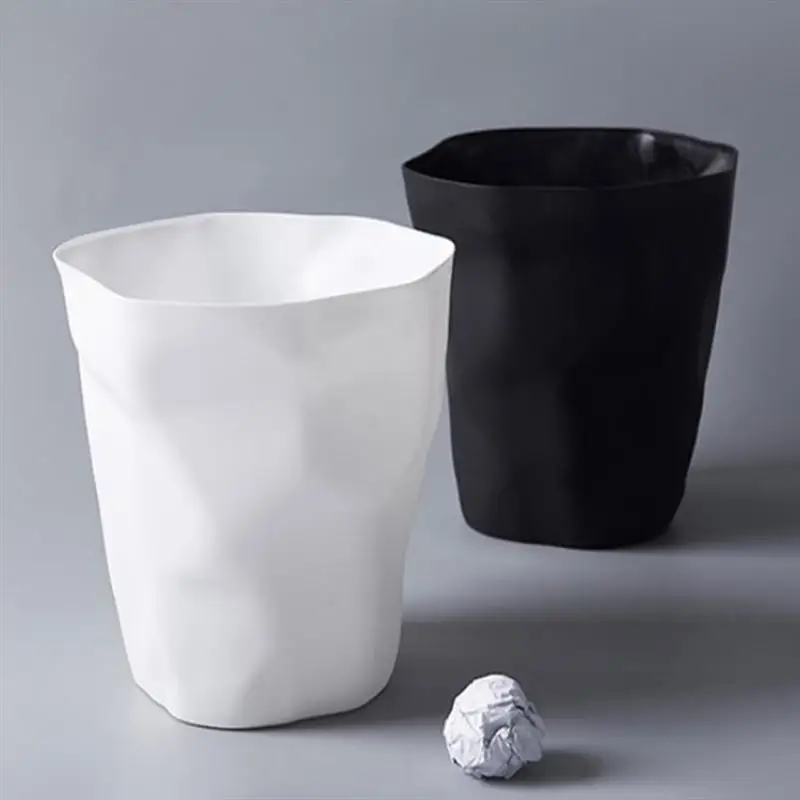 Корзина для мусора в скандинавском стиле плиссированная бумажная корзина белого