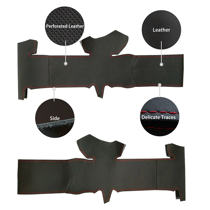 Прошитая вручную черная искусственная кожа противоскользящая для Subaru Legacy Impreza 2004