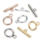 Застежка-застежка для браслета и ожерелья SAUVOO, застежка-тогл из нержавеющей стали, фурнитура для изготовления ювелирных изделий сделай сам