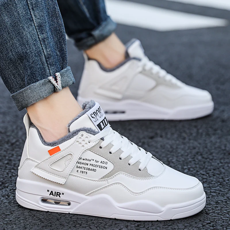 Мужская обувь сезон весна-осень повседневная кожаная на плоской подошве белые