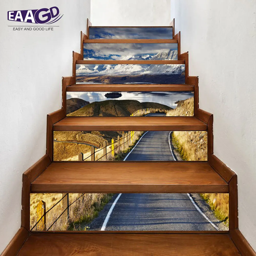 6 шт./компл. самоклеющиеся наклейки для лестниц ПВХ декор обоев|Наклейки на стену|