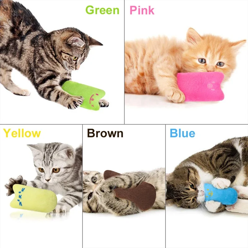 

5 Colors set Cute Pet Toy Cat Catnip Toys Cute Pillow Scratch Crazy Cat Catnip Toy Teeth Grinding Toys Pet Supplies
