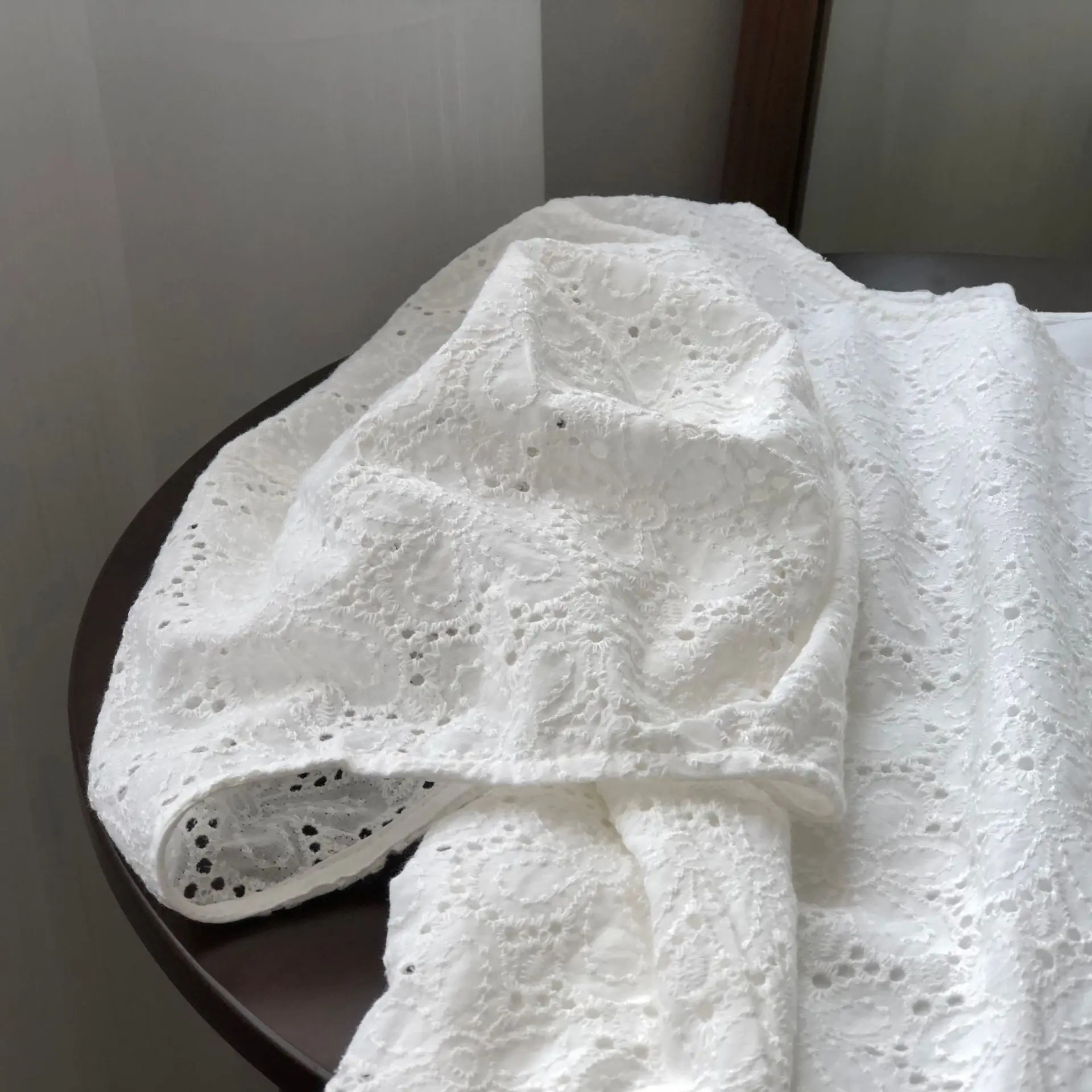 

2021 Summer Dress Women O-Neck Puff Sleeve Women Vintage Lace Dress Boho Elegant Hollow Out Women White Dress Vestidos