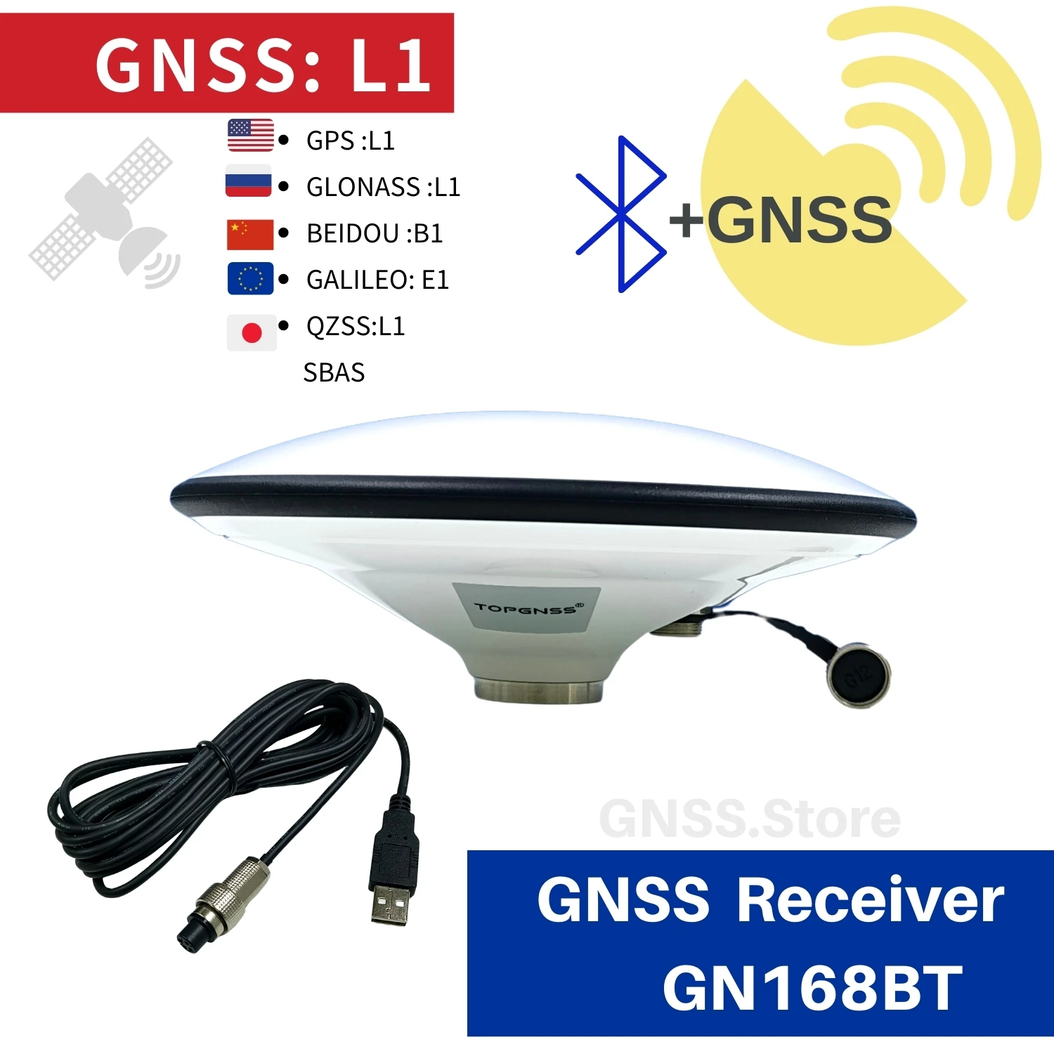 TOPGNSS GN168BT сельскохозяйственная Поддержка Android USB Bluetooth GPS GNSS приемник антенный