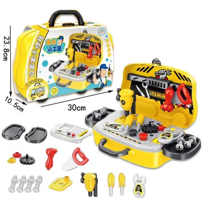 Tool Set Горячее предложение! Распродажа! Пластиковый игрушечный набор, ролевые игры, детская имитация, кухня для готовки посуда, туалетный наличные чемодан, врачебные принадлежности, набор для детей D202 - Цвет: Tool Set
